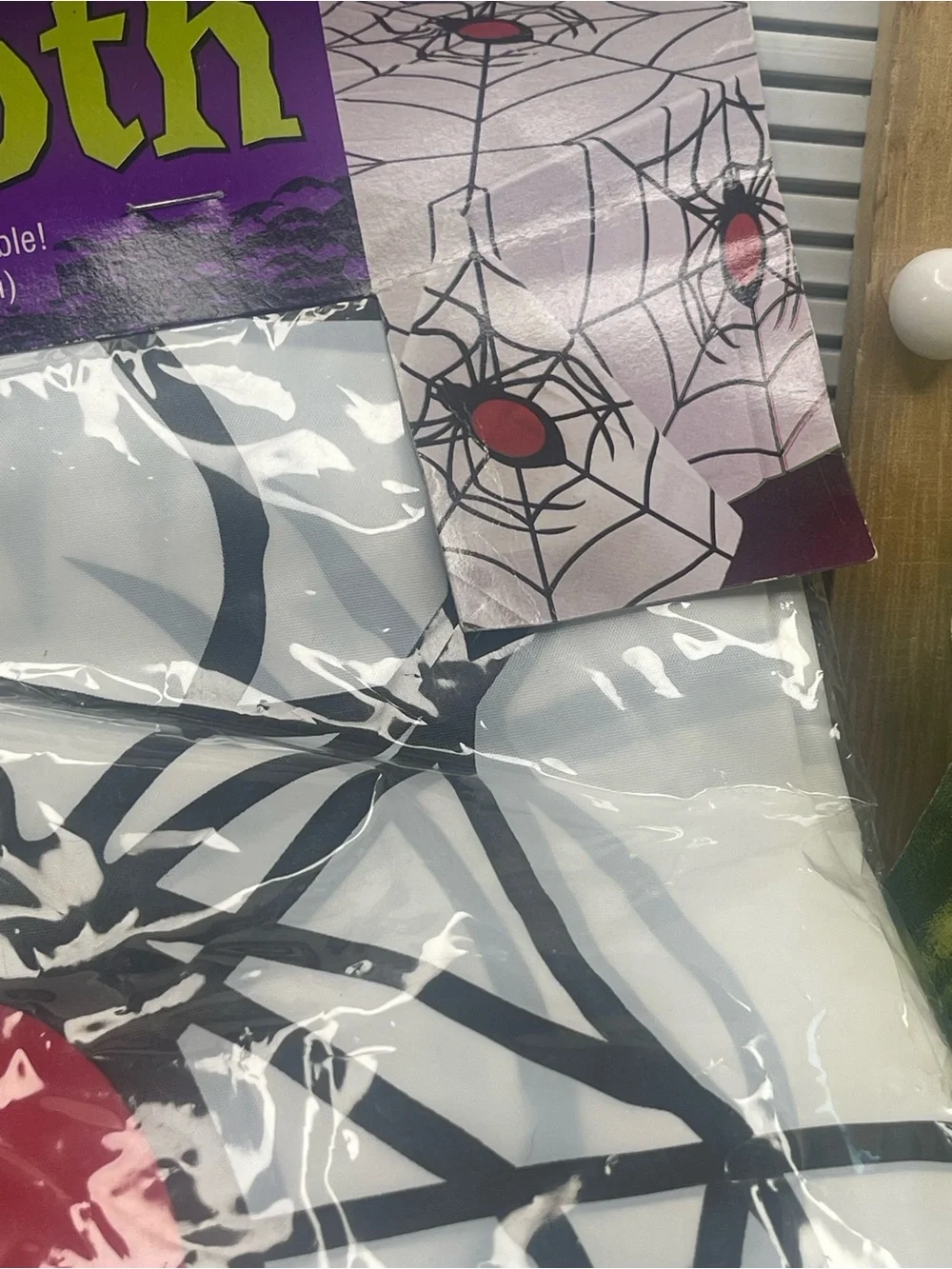 MOTHER Spiderweb Tablecloth in White, Black and Red